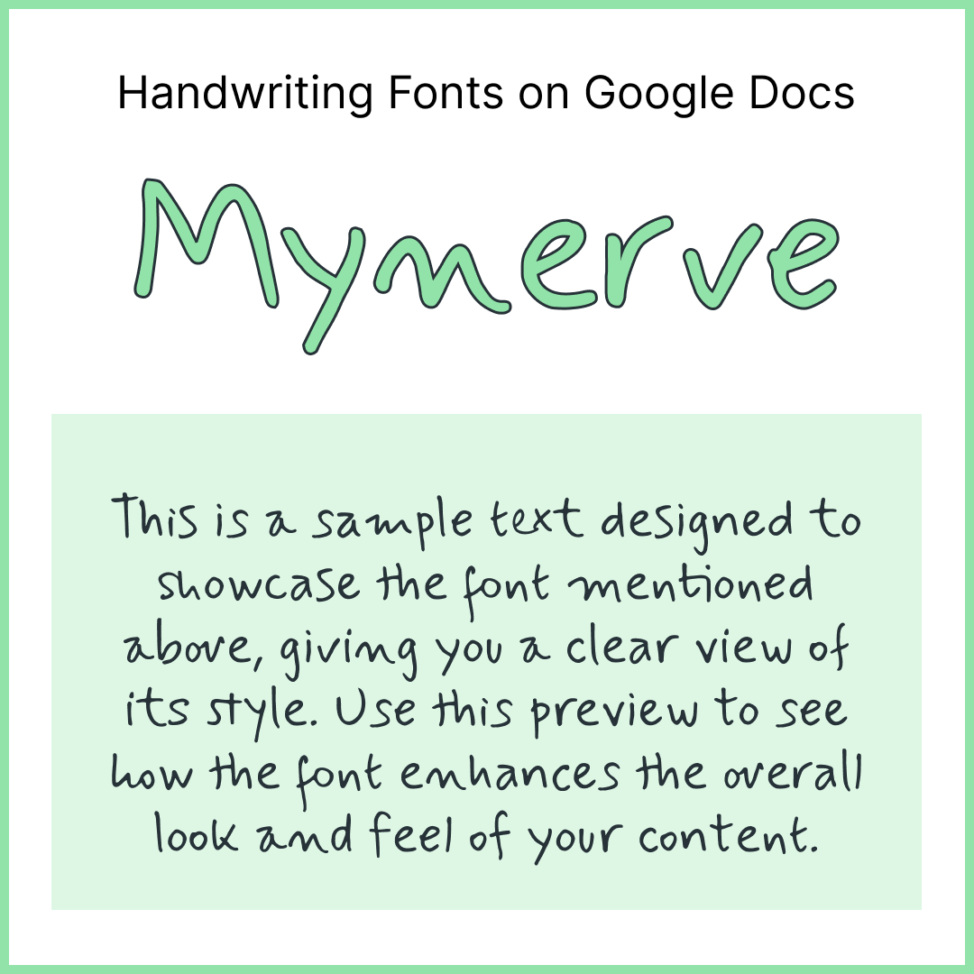 Handwriting Fonts Google Docs