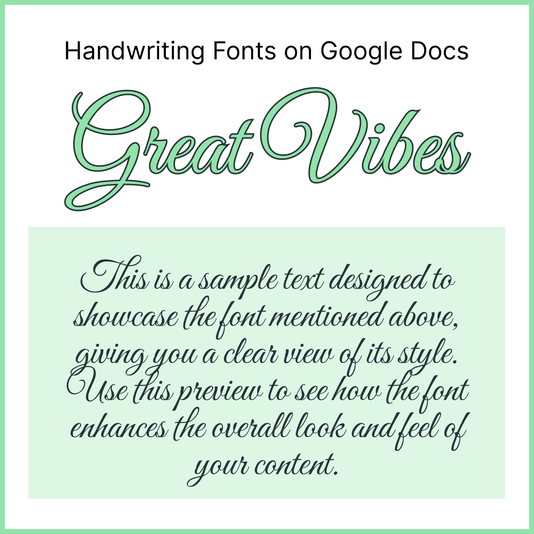 Handwriting Fonts Google Docs