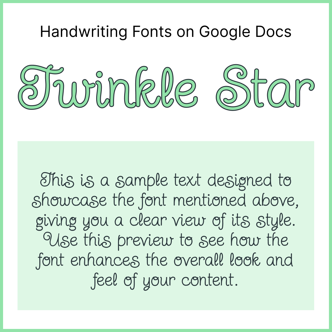 Handwriting Fonts Google Docs