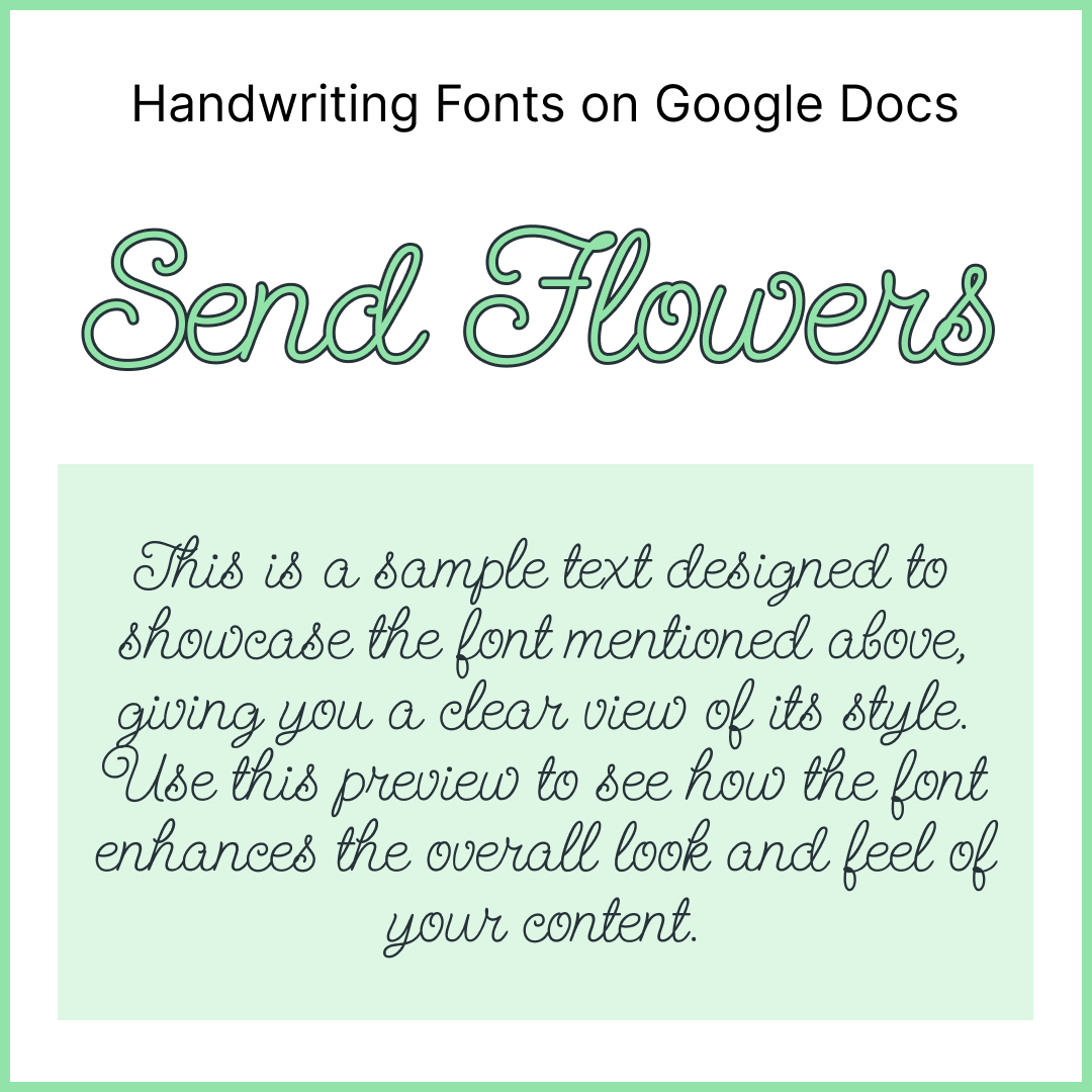 Handwriting Fonts Google Docs