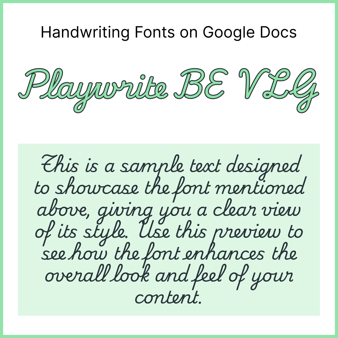 Handwriting Fonts Google Docs