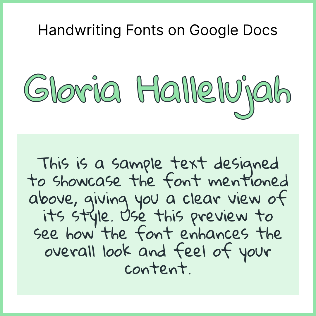 Handwriting Fonts Google Docs