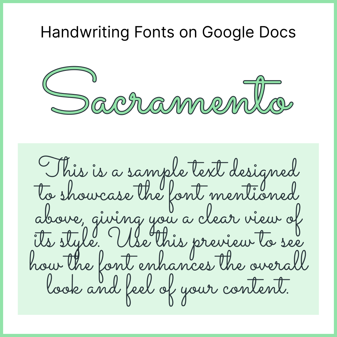 Handwriting Fonts Google Docs