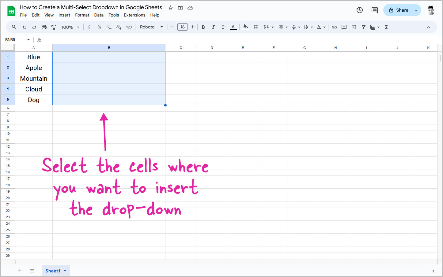 How to Create a Multi-Select Dropdown in Google Sheets