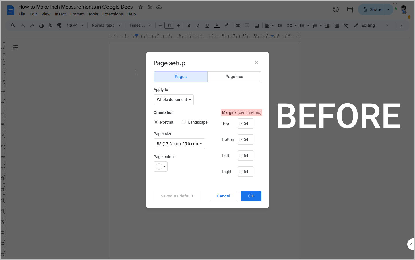 How to Make Inch Measurements in Google Docs