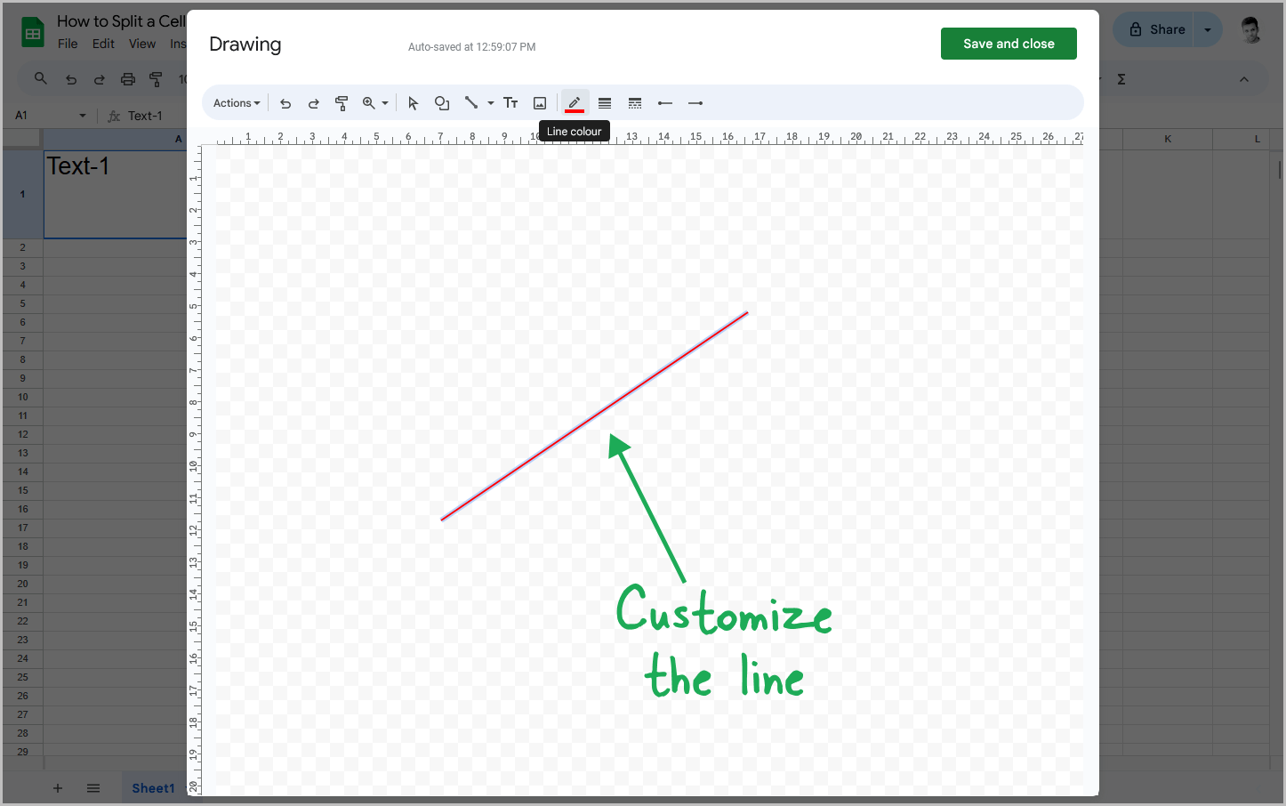 How to Split a Cell Diagonally in Google Sheets