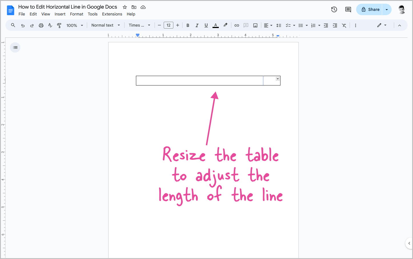 How to Edit Horizontal Line in Google Docs