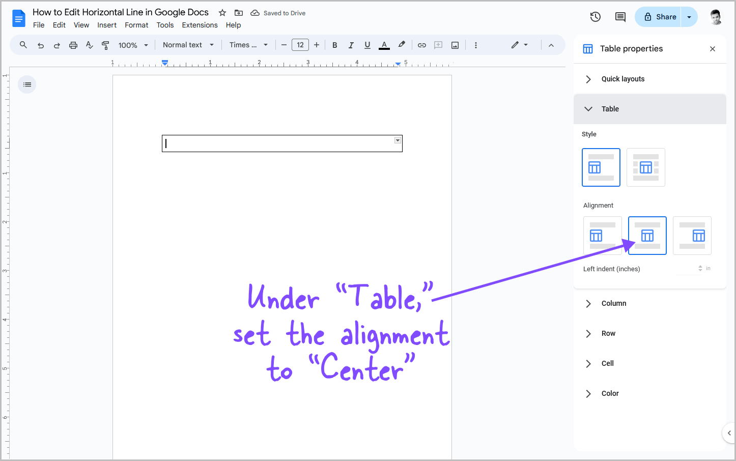 How to Edit Horizontal Line in Google Docs