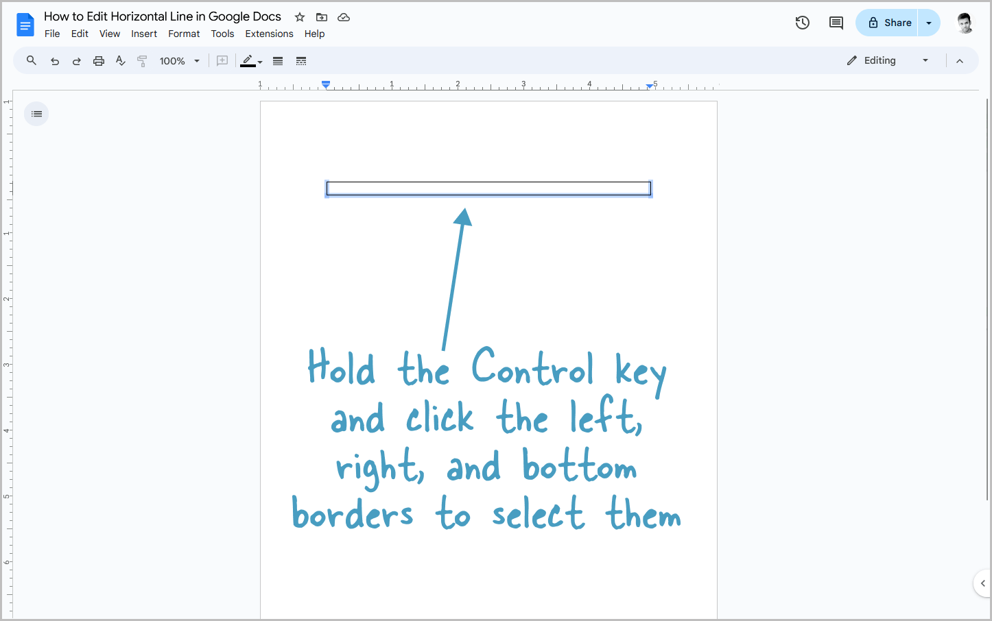 How to Edit Horizontal Line in Google Docs