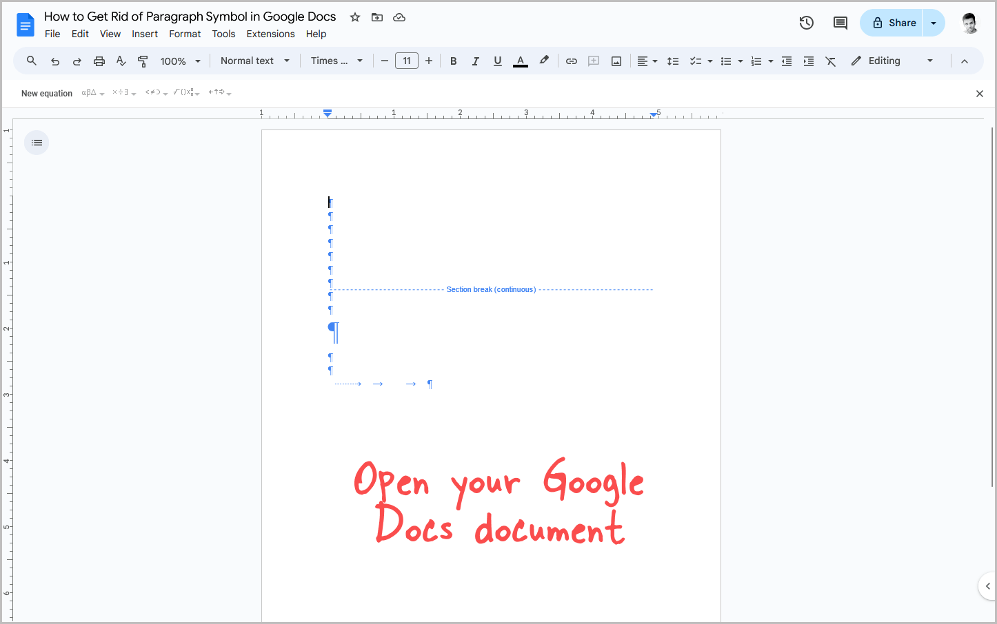 How to Get Rid of Paragraph Symbol in Google Docs