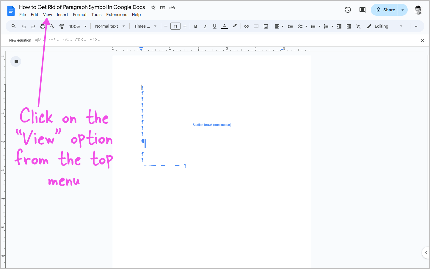 How to Get Rid of Paragraph Symbol in Google Docs