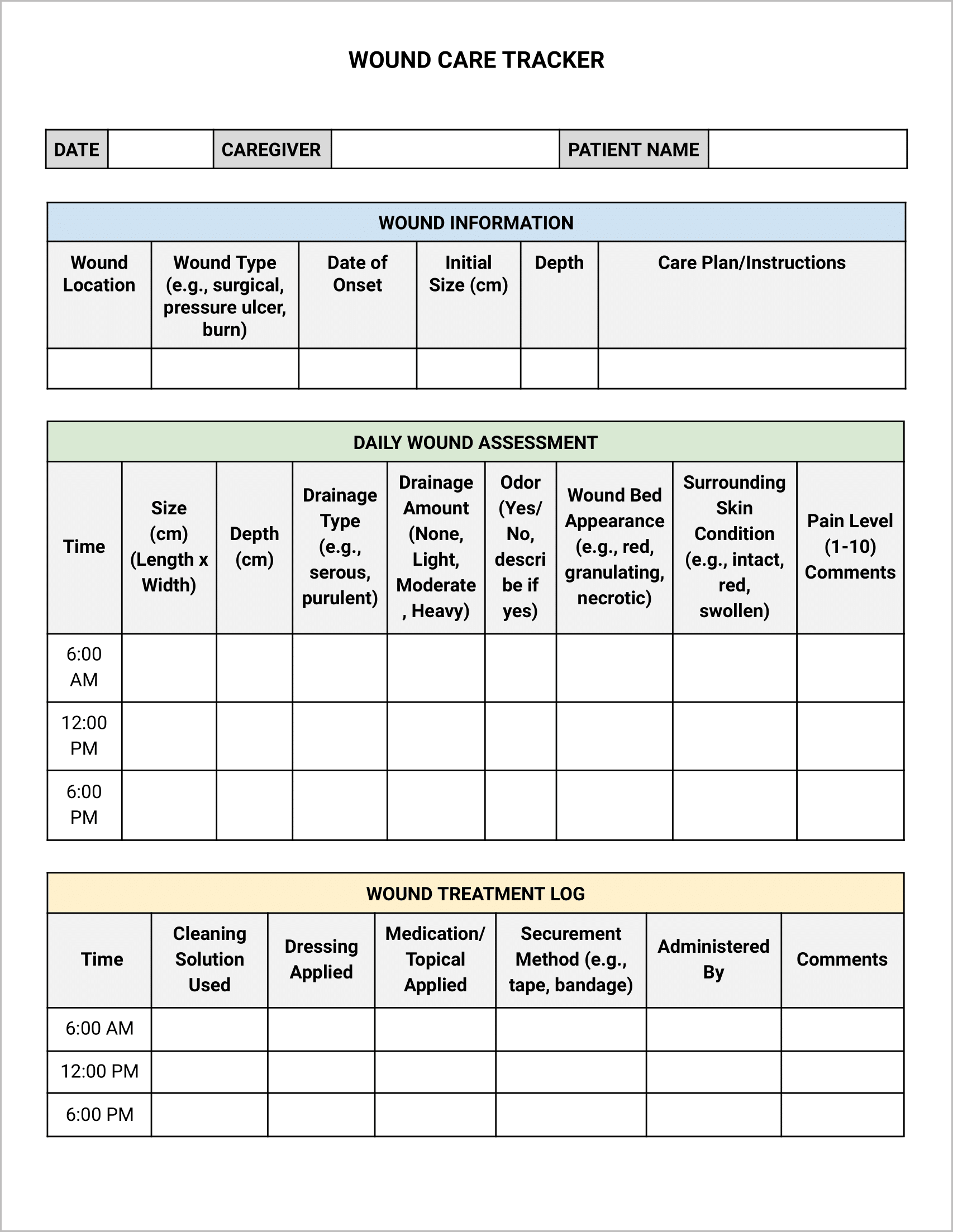 Wound Care Tracker