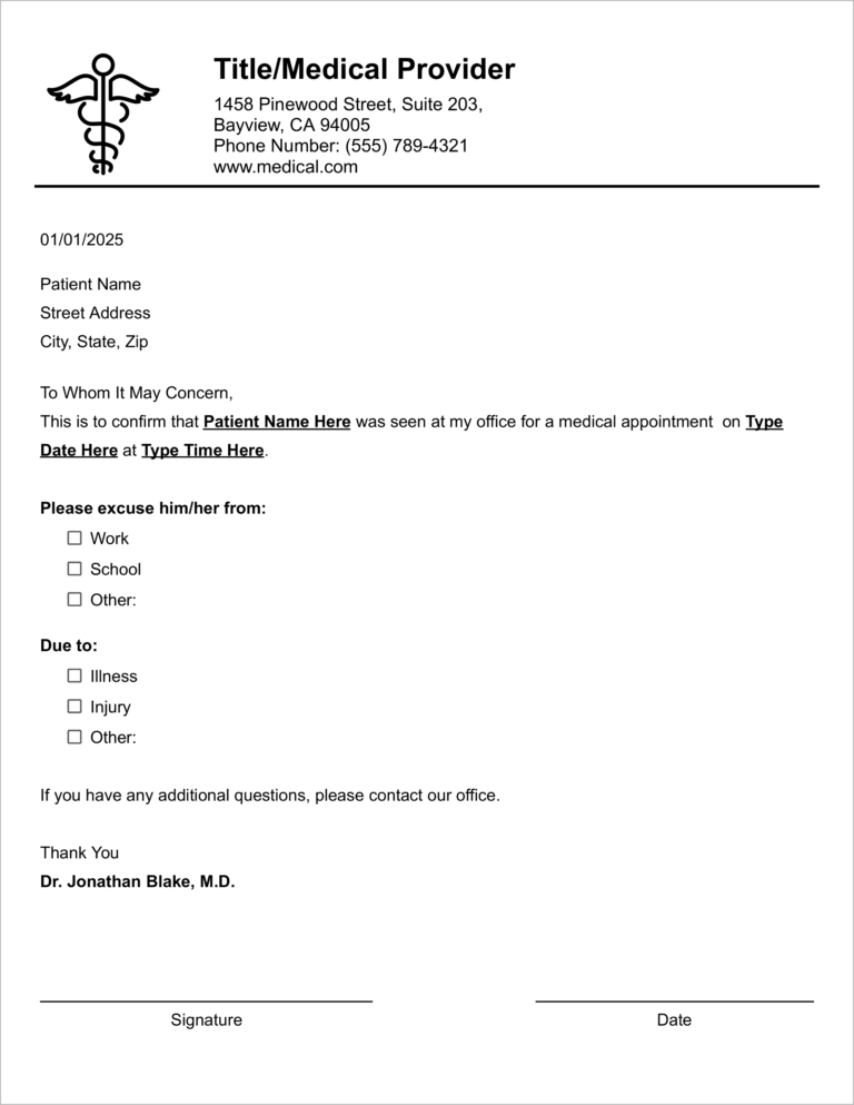 Free Editable Doctor’s Note Templates That Look 100% Authentic