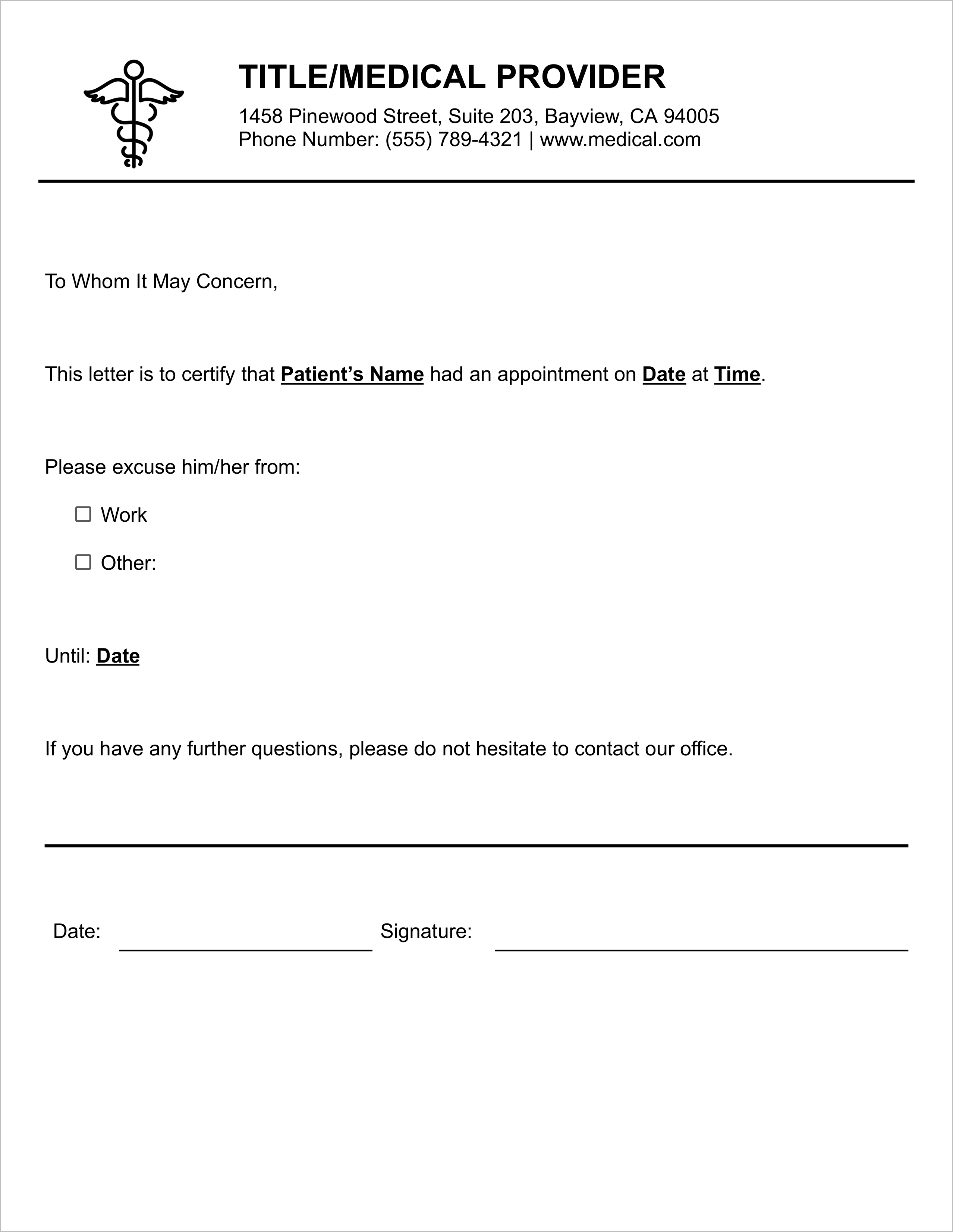 Free Fake Doctor’s Note Templates