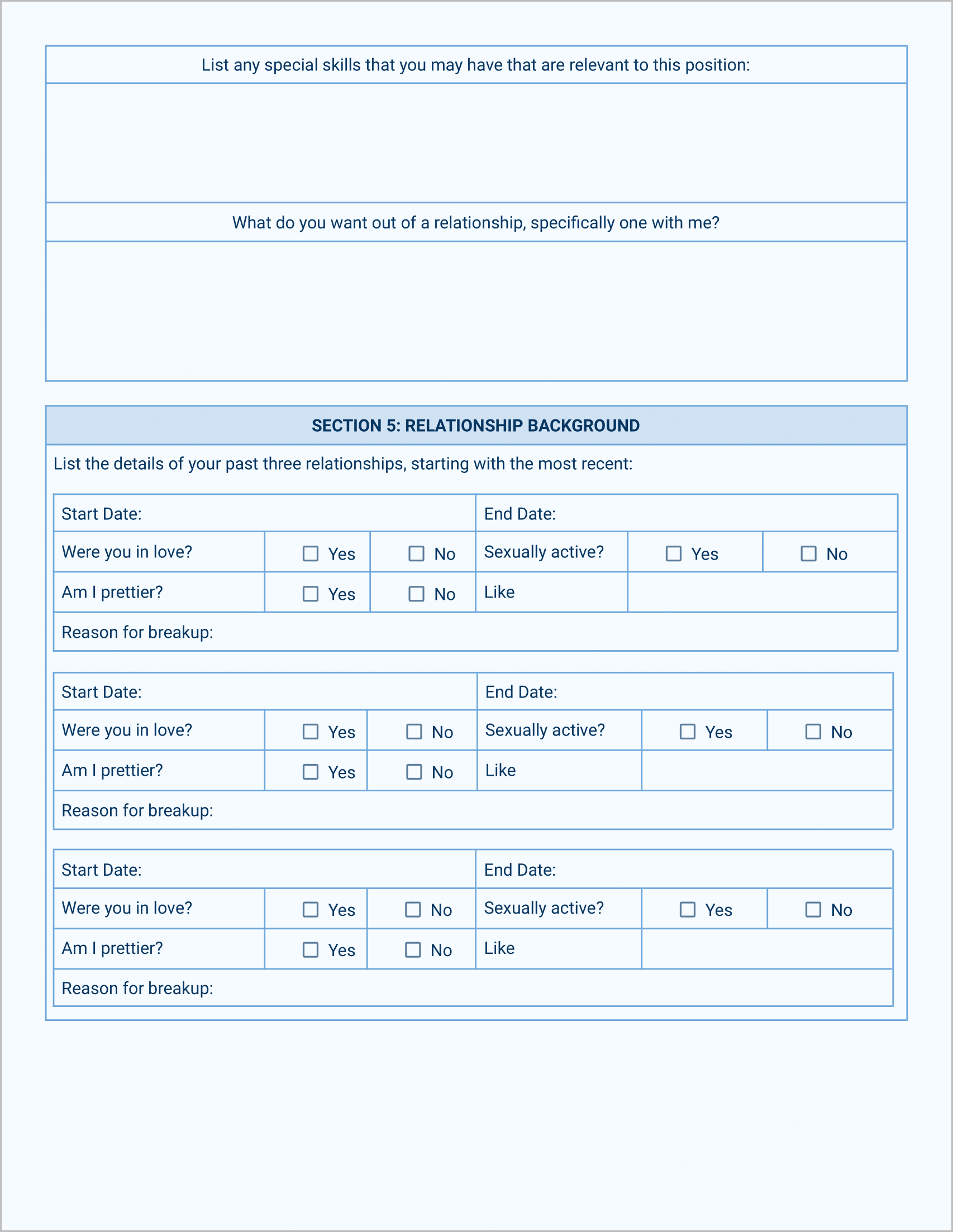 The Official Boyfriend Application