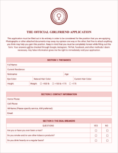 THE OFFICIAL GIRLFRIEND APPLICATION