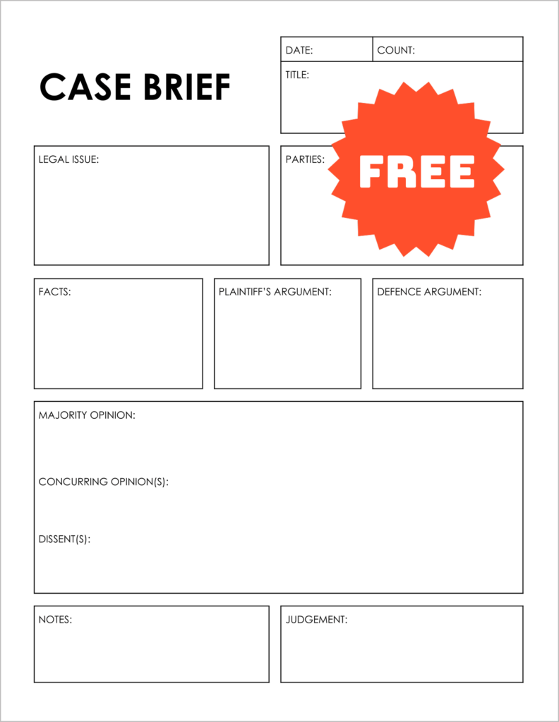 Free Case Brief Template (Google Docs)