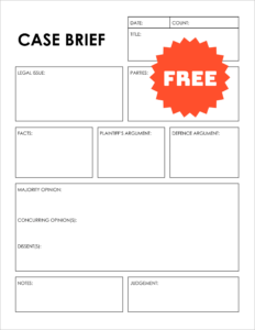 Free Case Brief Template