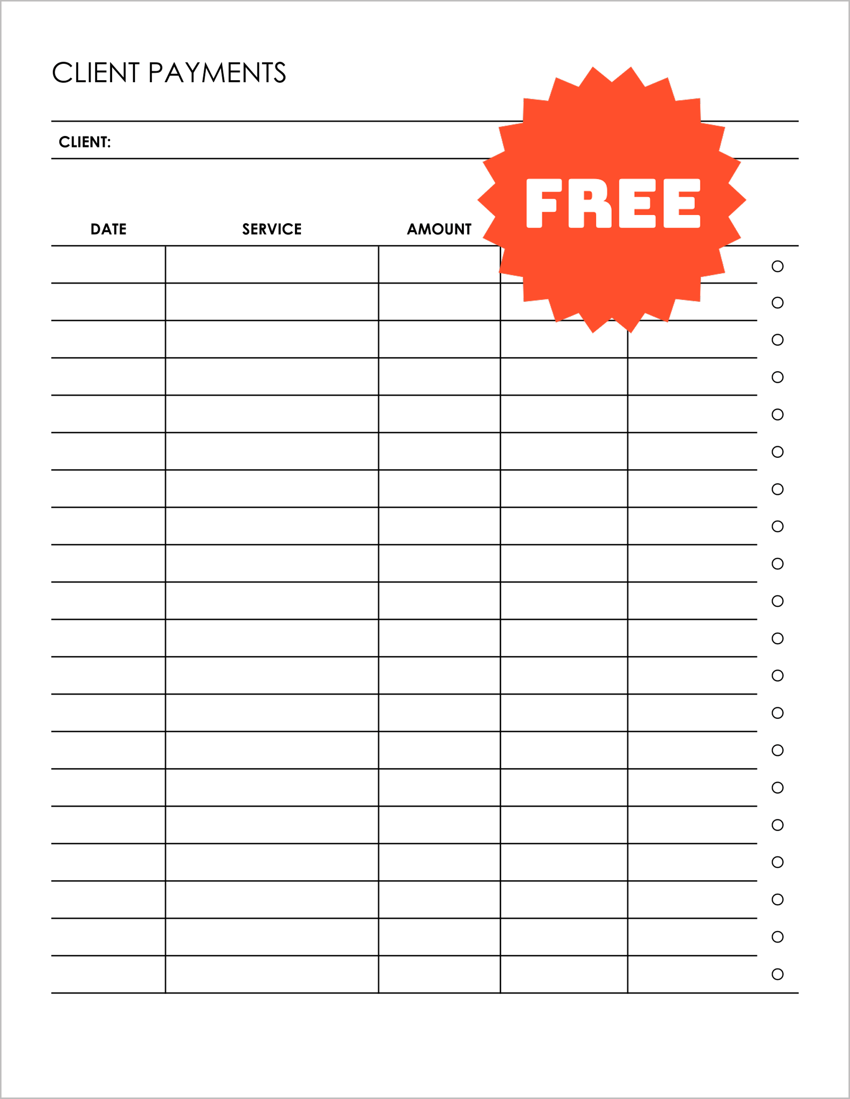 Free Client Payment History Tracker Template