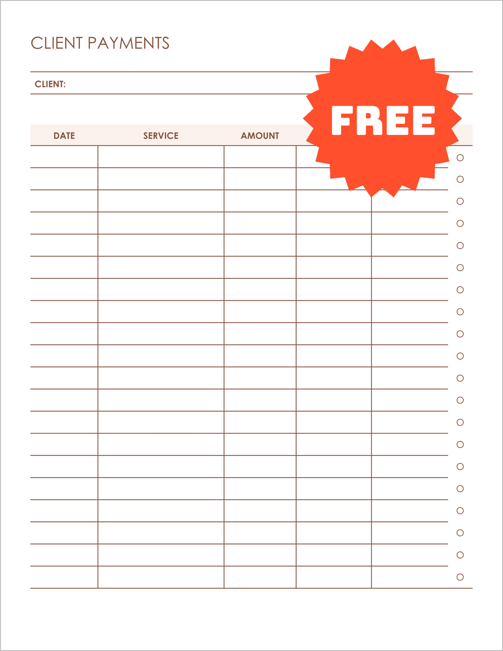 Free Client Payment History Tracker Template