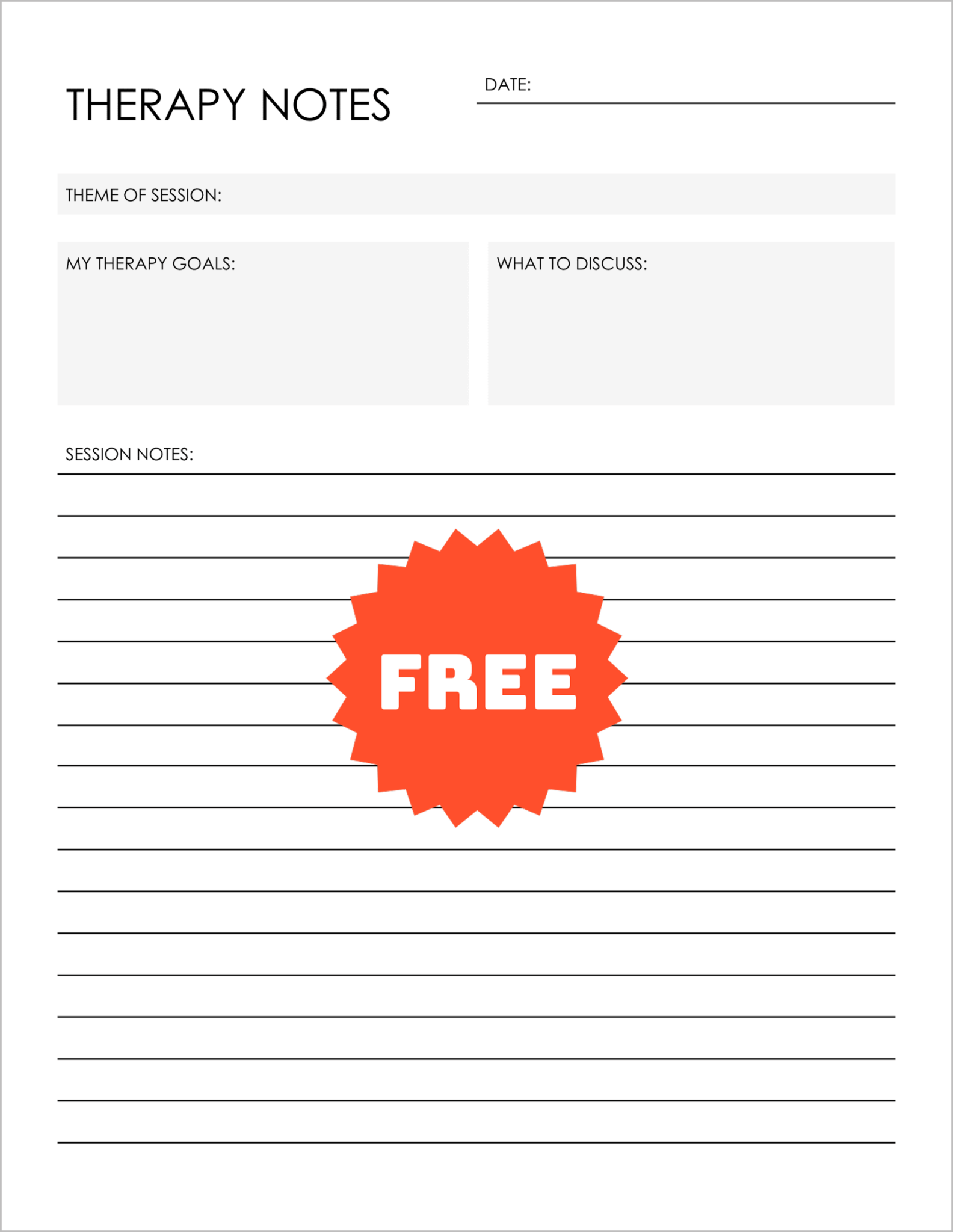 Free Therapy Notes Template (Google Docs)