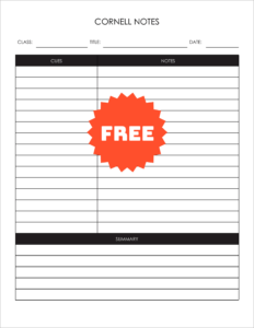 Free Cornell Notes Template