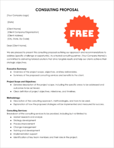 Free Editable Consulting Proposal Template