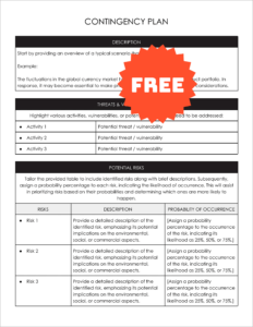 Free Editable Crisis Plan Risk Management Template