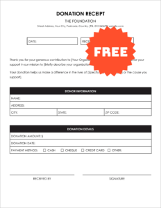 Free Editable Donation Receipt Template