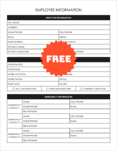 Free Editable Employee Information Form Template