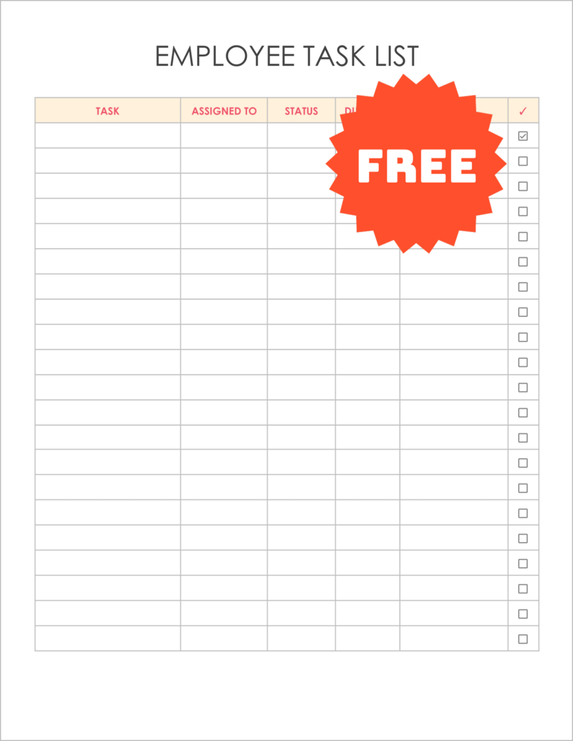 Free Editable Employee Task List Template (Google Docs)