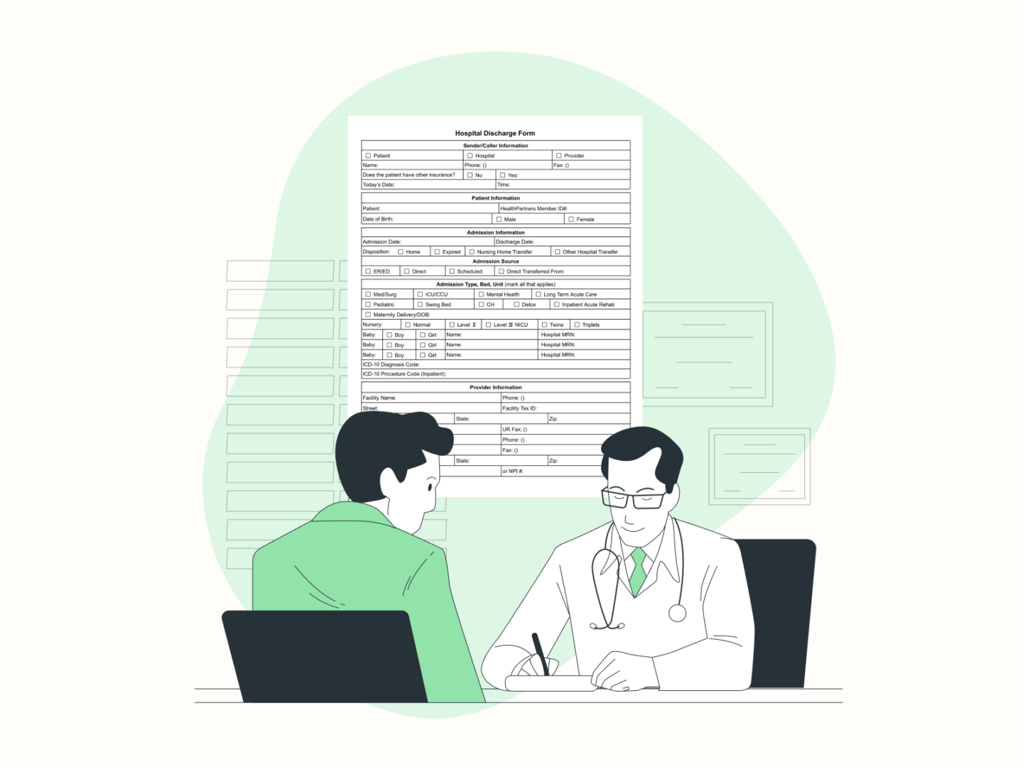 Free &amp; Editable Hospital Discharge Form Template (Google Docs)