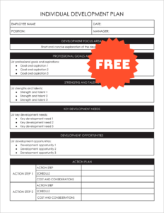 Free Editable Individual Development Plan Template