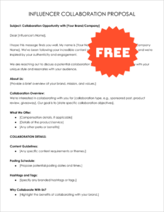 Free Editable Influencer Collaboration Proposal Template