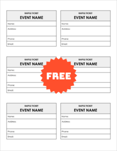 Free Editable Raffle Ticket Template
