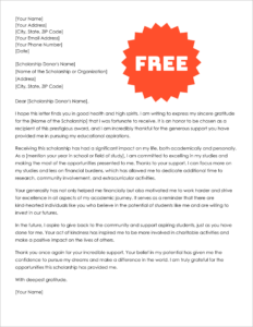 Free Editable Scholarship Thank You Letter Template
