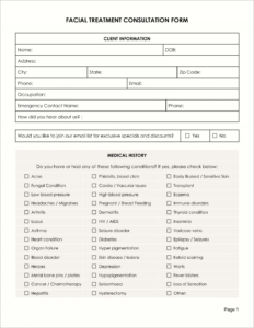 Free Facial Consultation Form
