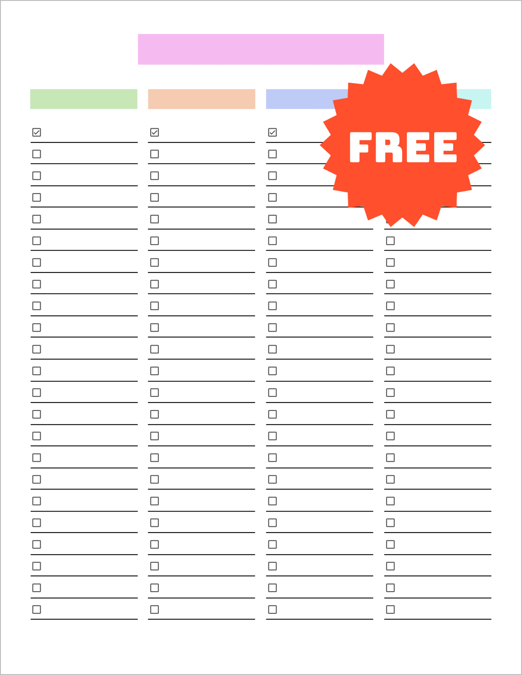 Free Master Task List Template