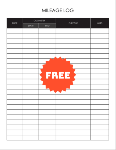 Free Mileage Log Template
