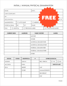 Free Physical Exam Form Template