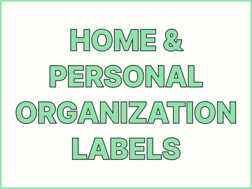 Home & Personal Organization Labels