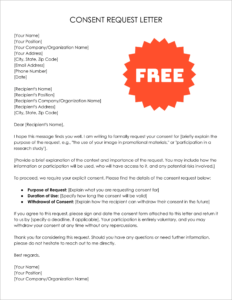 Free Editable Consent Request Letter Template