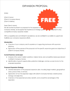 Free Editable Expansion Proposal Template