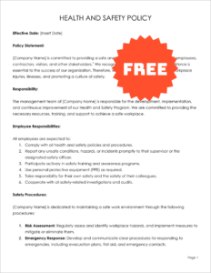 Free Editable Health and Safety Policy Template