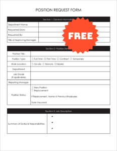 Free Editable Position Request Form Template