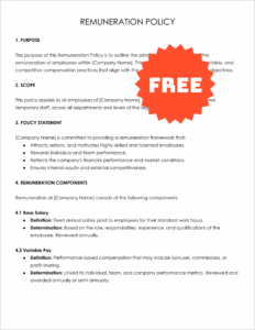 Free Editable Remuneration Policy Template