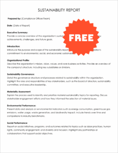 Free Editable Sustainability Report Template