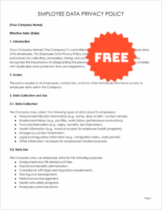 Free Editable Employee Data Privacy Policy Template