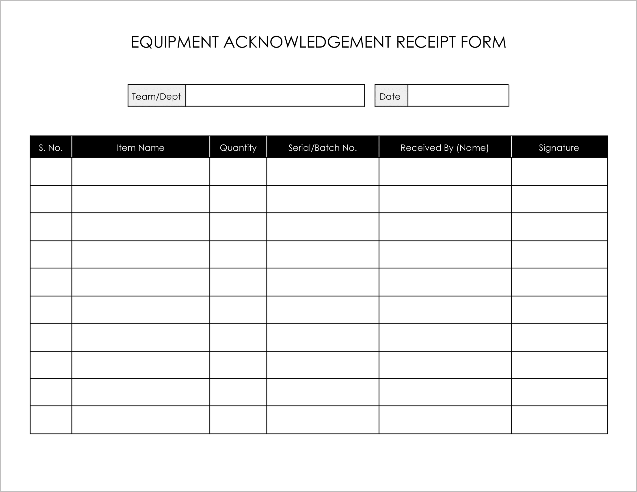 11 Free Acknowledgement Receipt of Equipment Form Templates 11 Free Acknowledgement Receipt of Equipment Form Templates