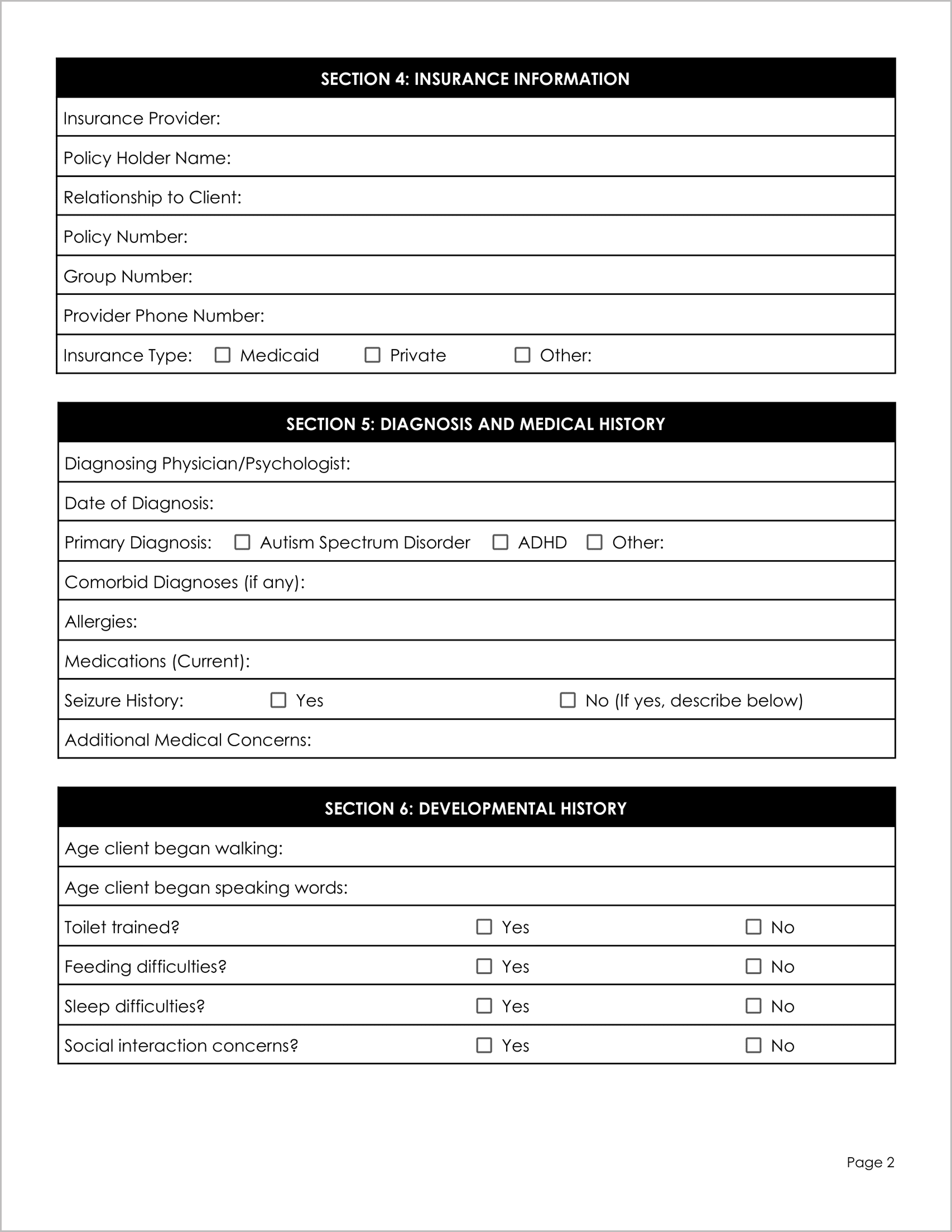 11 Must have Free ABA Intake Forms 11 Must have Free ABA Intake Forms